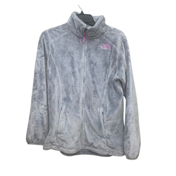 The North Face Jacket Girls Extra Large Gray Full Zip Fleece Pockets Osolita